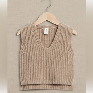 BR Cashmere Baby Sweater Vest in Oatmeal Brown Size 3-6 Months Banana Republic